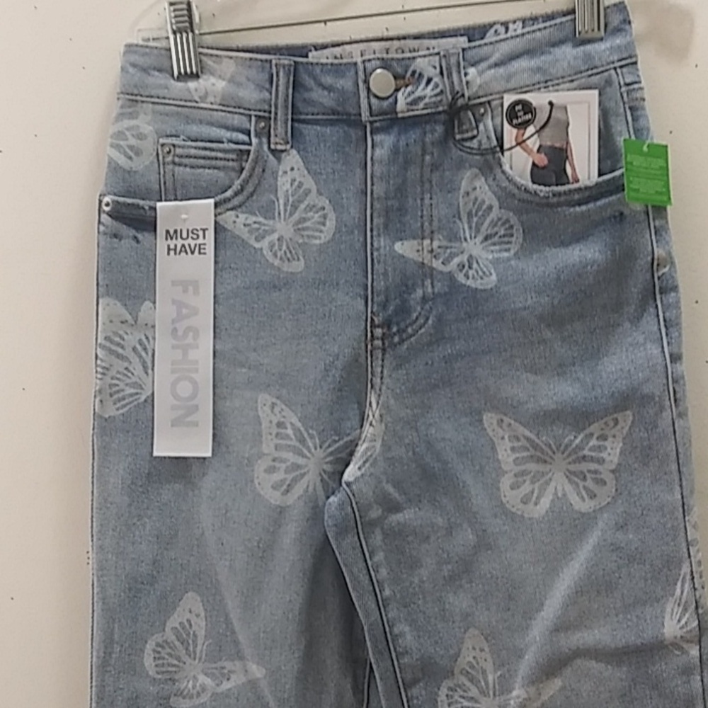 Tinsel Town Ladies Butterfly Jeans Size 0 - Picture 2 of 8